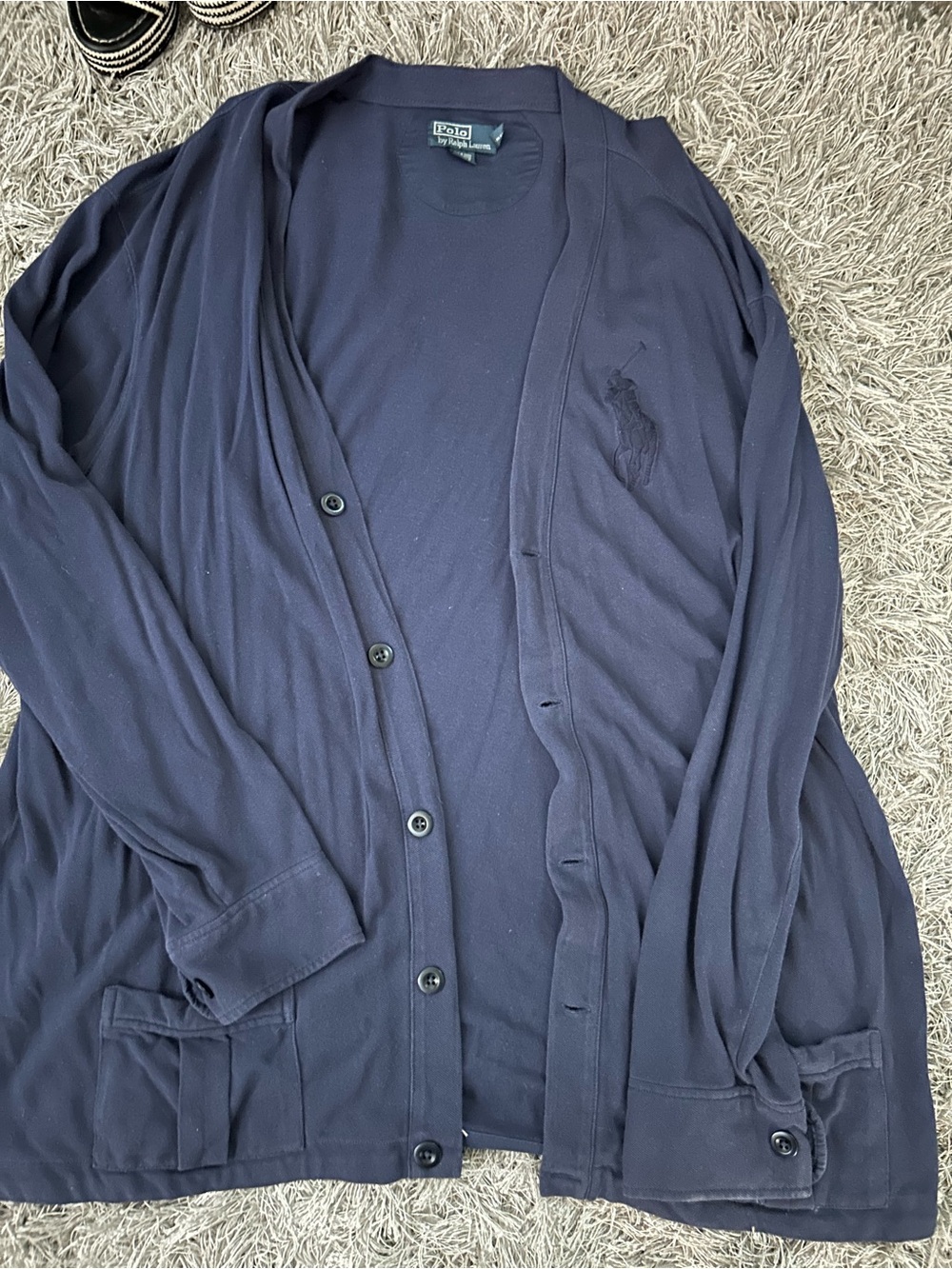 Ralph Lauren Navy Lightweight Button-Front Cardigan Jacket